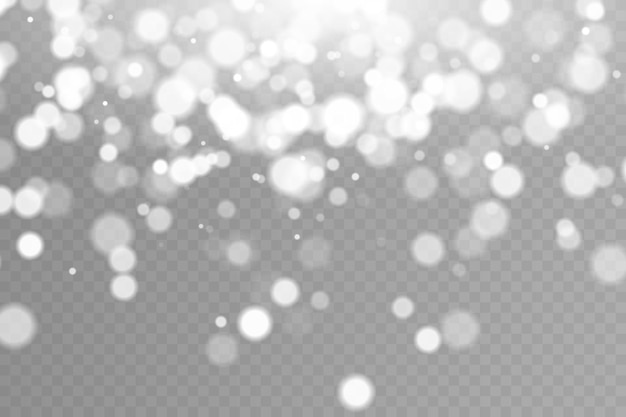 Efecto de luz abstracto luces bokeh aisladas en fondo transparente Navidad