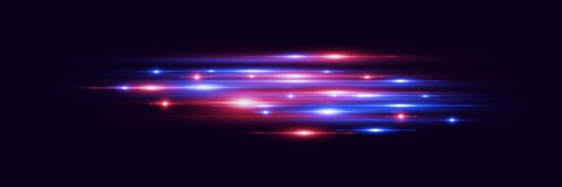 Efecto de luz de alta velocidad abstracto moderno Movimiento de líneas y rayos láser deslumbramiento de luz horizontal