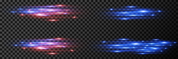 Efecto de luz de alta velocidad abstracto moderno Movimiento de líneas y rayos láser deslumbramiento de luz horizontal