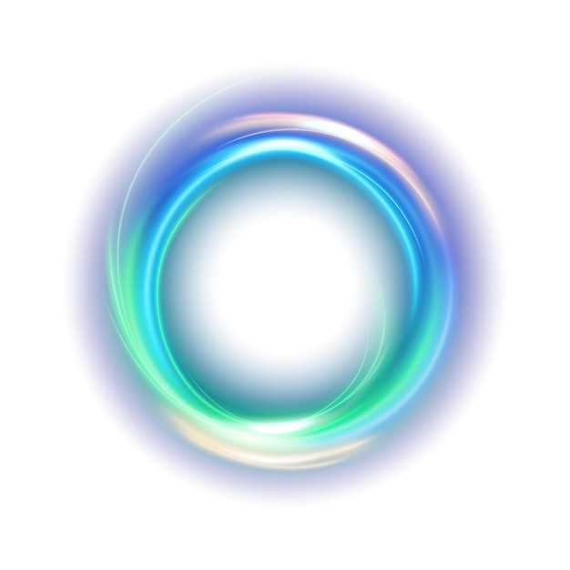 Efecto de luz de anillo aislado en ilustración vectorial de fondo blanco