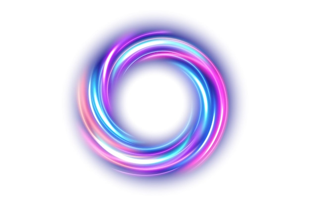 Efecto de luz de anillo aislado en ilustración vectorial de fondo blanco