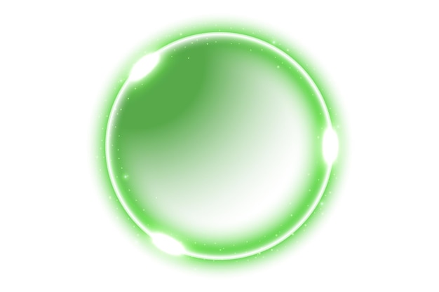 Efecto de luz de anillo verde aislado en la ilustración vectorial de fondo blanco