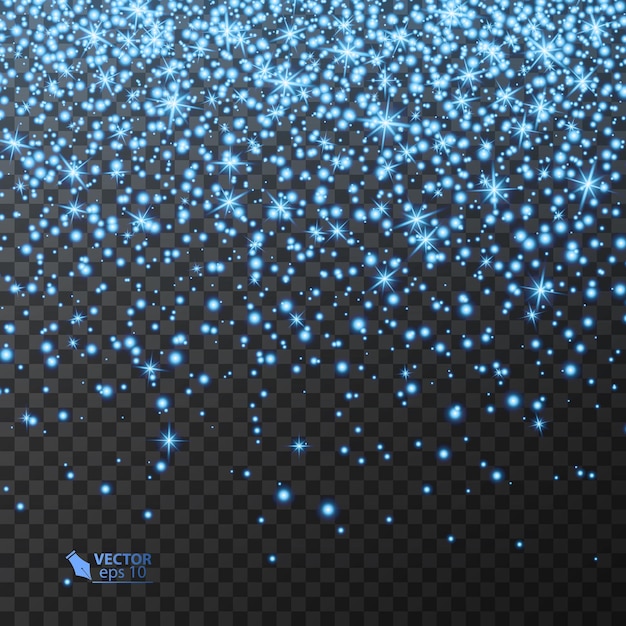 Efecto de luz azul sobre fondo transparente, brillante