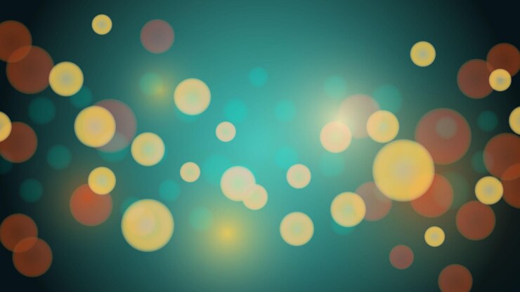 Vector efecto de luz bokeh dorado con círculos suaves y brillantes sobre un fondo verde oscuro