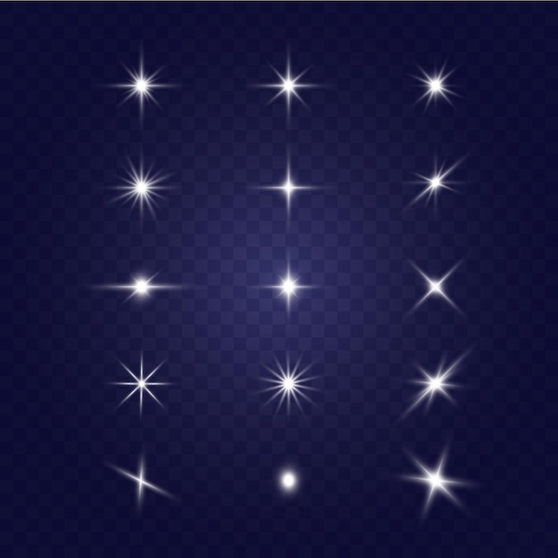 Efecto de luz Bright Star Light explota sobre un fondo transparente Sol brillante