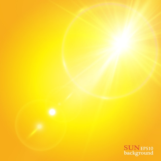 Efecto de luz brillante. Efecto de luz de destello de lente especial de luz solar.