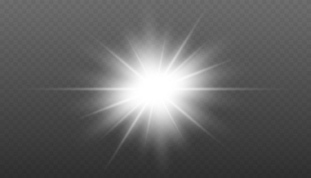 Efecto de luz brillante estalla estallido con chispas vector luz solar transparente luz de destello de lente especial