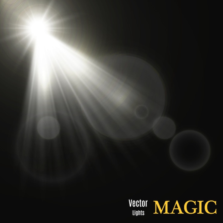 Vector efecto de luz brillante. la estrella estalló con destellos. ilustración