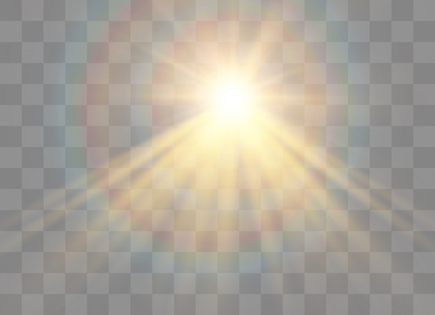 Efecto de luz brillante. Estrella estalló con destellos. luz del sol.