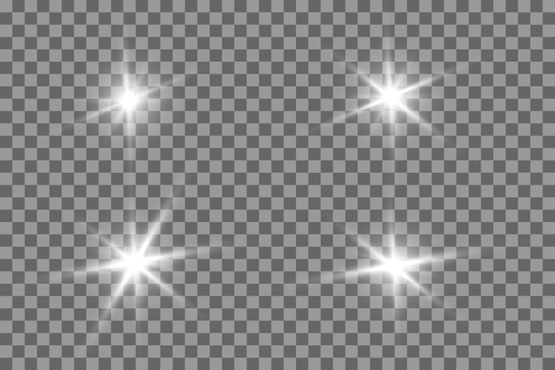 Vector efecto de luz brillante. la estrella estalló con destellos.