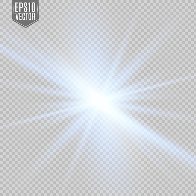 Efecto de luz brillante. La estrella estalló con destellos.