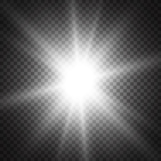 Efecto de luz brillante. La estrella estalló con destellos.