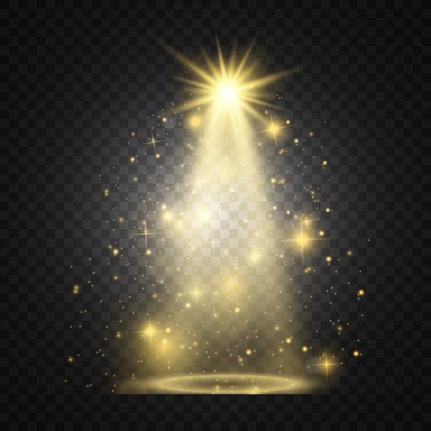 Efecto de luz brillante. Estrella estalló con destellos.