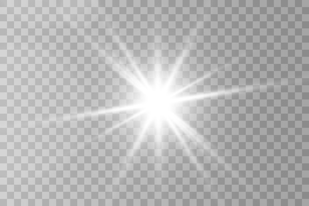Efecto de luz brillante. La estrella estalló con destellos.