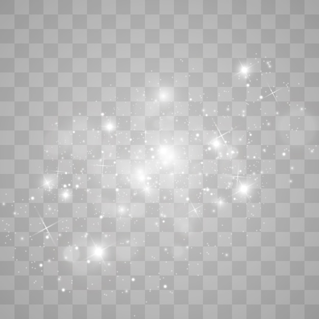 Efecto de luz brillante. La estrella explotó con destellos.