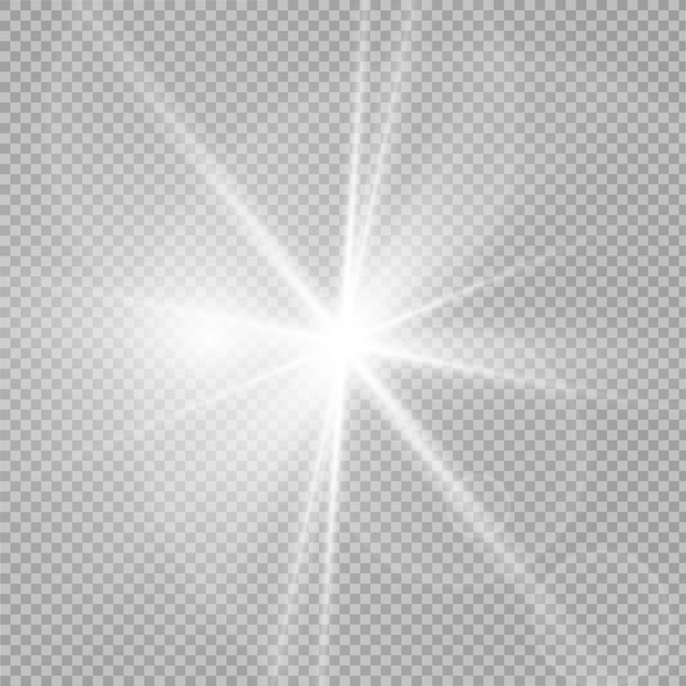 Efecto de luz brillante. La estrella explotó con destellos.