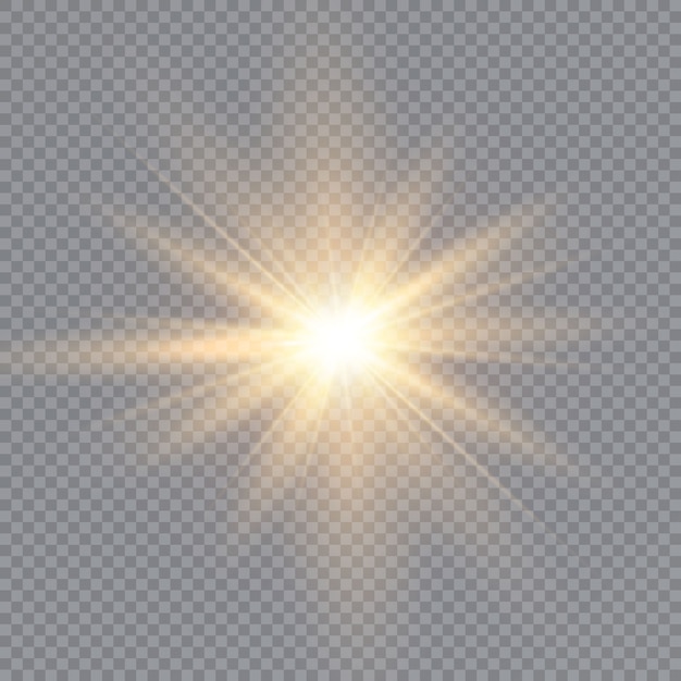 Efecto de luz brillante, explosión, brillo, chispa, destello solar. ilustración