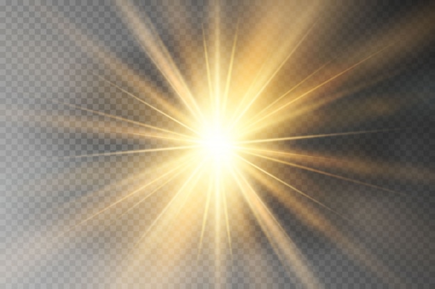 Efecto de luz brillante, explosión, brillo, chispa, destello solar.