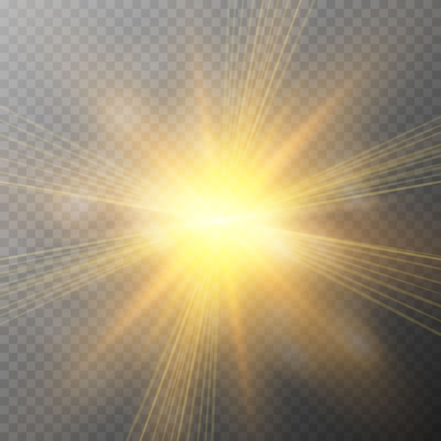 Efecto de luz brillante, explosión, brillo, chispa, destello solar.