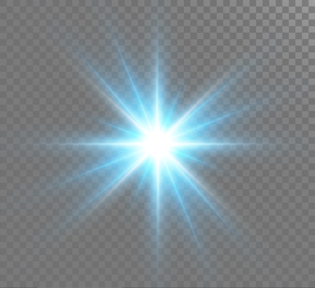 Efecto de luz brillante. Explosión de estrellas