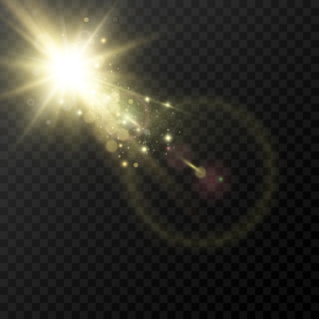 Efecto de luz brillante Ilustración de ráfaga de estrellas