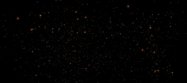 Efecto de luz brillante con muchas partículas de brillo aisladas en un fondo transparente. estrella vectorial