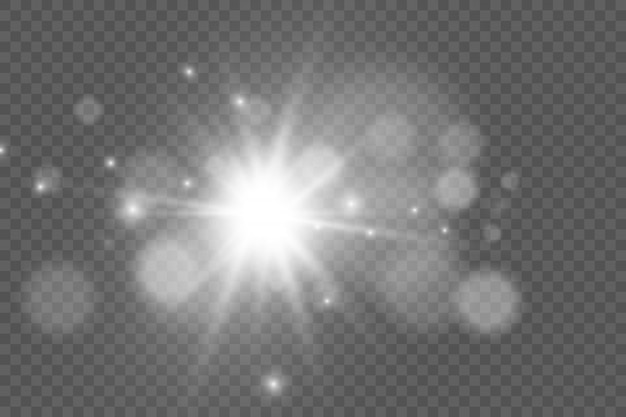 Efecto de luz brillante con muchas partículas de brillo aisladas.