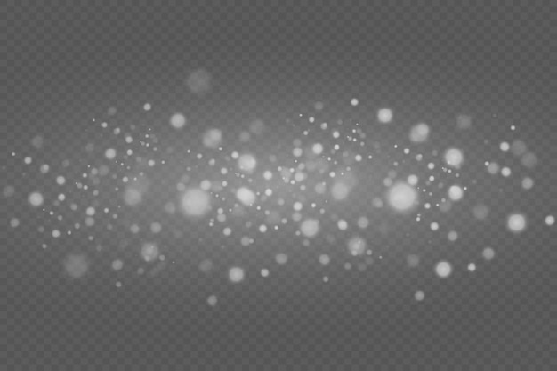 Efecto de luz brillante con muchas partículas de luz brillante Reflexiones blancas de polvo