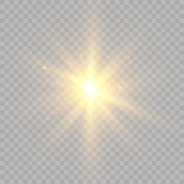 Efecto de luz brillante con rayos y reflejos para ilustración vectorial