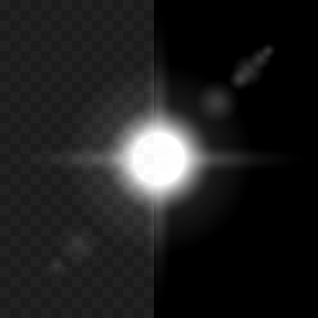efecto de luz brillante resplandor blanco