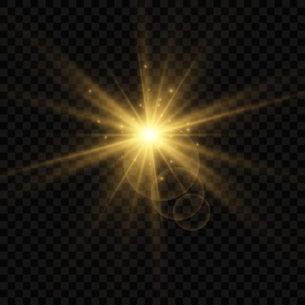 Efecto de luz brillante sobre fondo transparente. Ilustración de vector EPS10