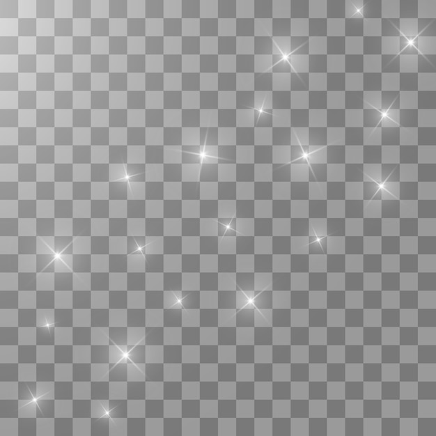Efecto de luz brillante sobre fondo transparente.