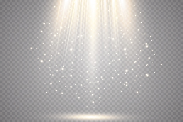 Efecto de luz brillante. Sparkle aislado. Partículas de polvo mágico espumoso.