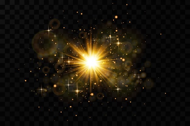 Efecto de luz brillante. Starburst con destellos de fondo.