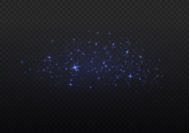 Efecto de luz brillo de polvo azul estrellado estrellas brillantes luces destellos chispas de destello de navidad vector