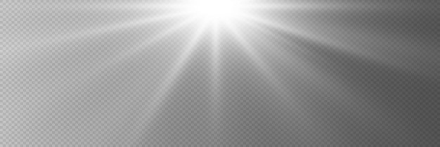 Efecto de luz de brillo Sol brillante Vector luz solar transparente Efecto de llamarada especial