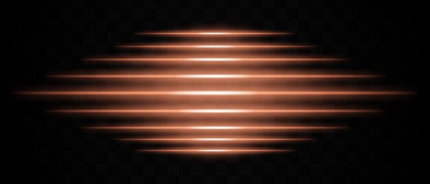 Efecto de luz de bronce horizontal aislado en un fondo transparente Rayas de luz radiante que crean un efecto de capas brillantes Ideales para el diseño de fondos abstractos y gráficos digitales