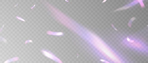 Efecto de luz y cinta en zigzag que cae desde arriba en un haz de vector de oropel de luz