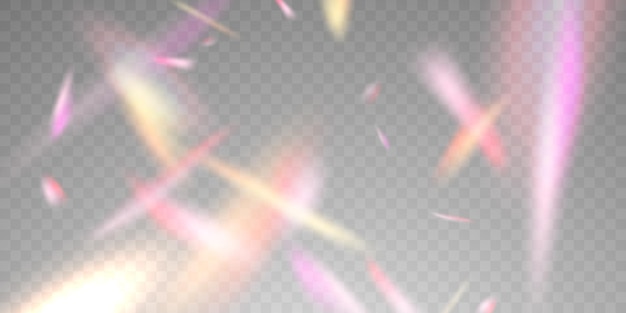 Efecto de luz y cinta en zigzag que cae desde arriba en un haz de vector de oropel de luz