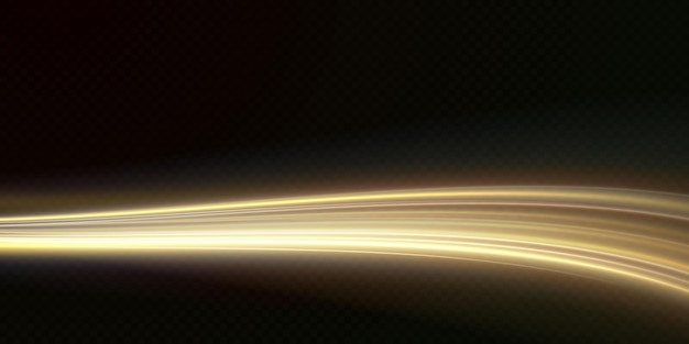 Efecto de luz de curva de giro dorado claro de línea dorada Círculo dorado luminoso Vector PNG