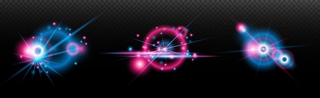 Efecto de luz destello aislado explosión de neumático línea de polvo destello solar estrella chispa vector de luz solar conjunto rojo verde