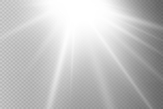 El efecto de la luz y el destello de la estrella y la explosión de la llamarada
