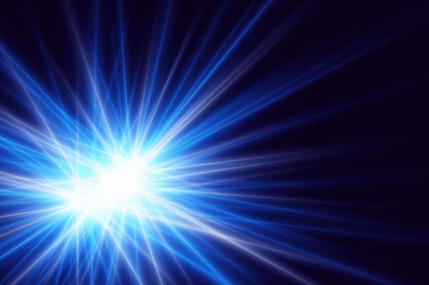 Efecto de luz de destello con una lente especial Efecto especial de parpadeo de rayos y deslumbramiento