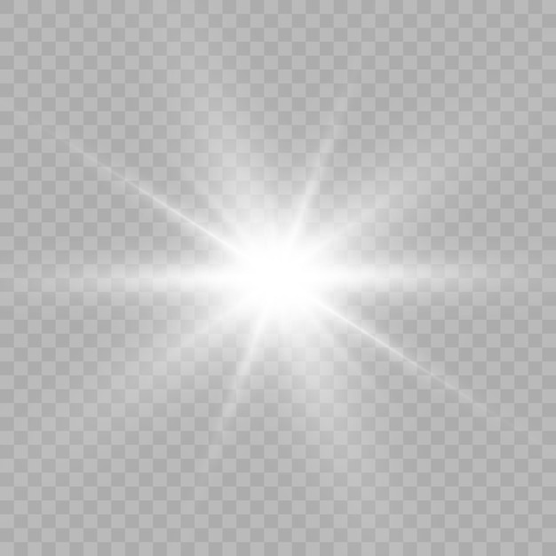 Efecto de luz de destello de lente especial de luz blanca transparente de vector