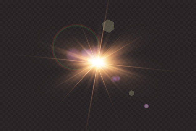 Vector efecto de luz de destello de lente especial de luz solar transparente de vector.