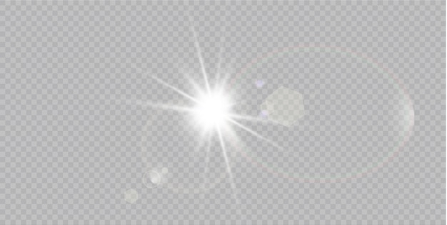Efecto de luz de destello de lente especial de luz solar transparente de vector.