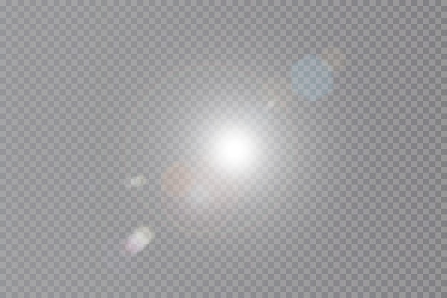 Efecto de luz de destello de lente especial de luz solar transparente de vector