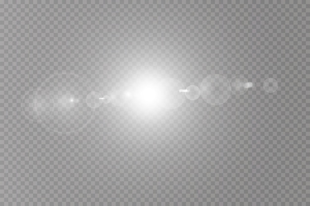 Efecto de luz de destello de lente especial de luz solar transparente de vector