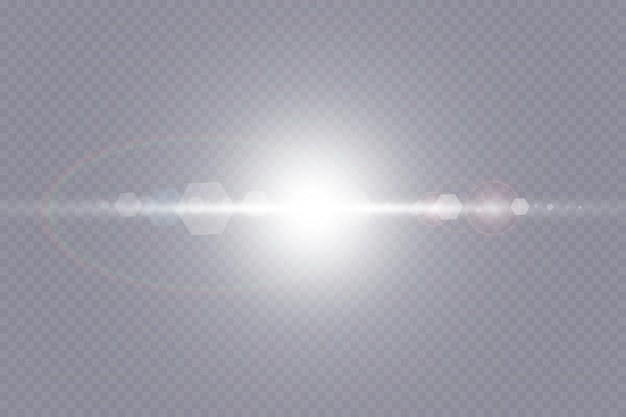 Efecto de luz de destello de lente especial de luz solar transparente de vector.
