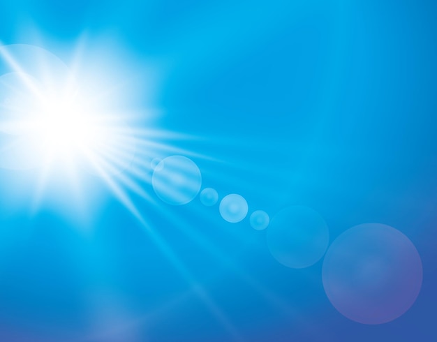 Efecto de luz de destello de lente especial de luz solar transparente de vector